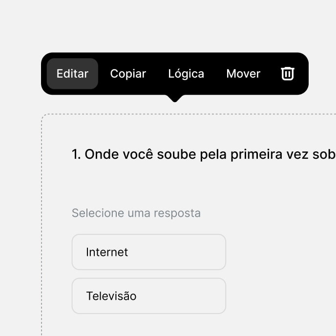 Crie um questionário em menos de um minuto